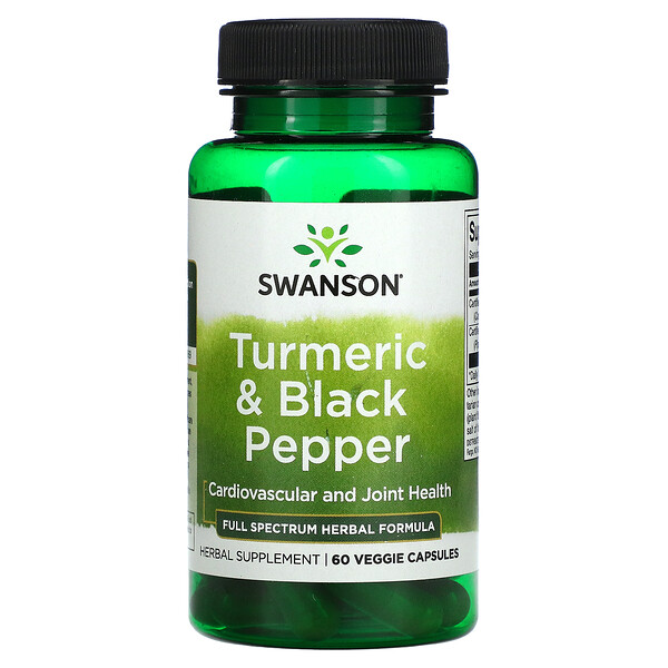 Swanson, Turmeric & Black Pepper, 60 Veggie Capsules iHerb