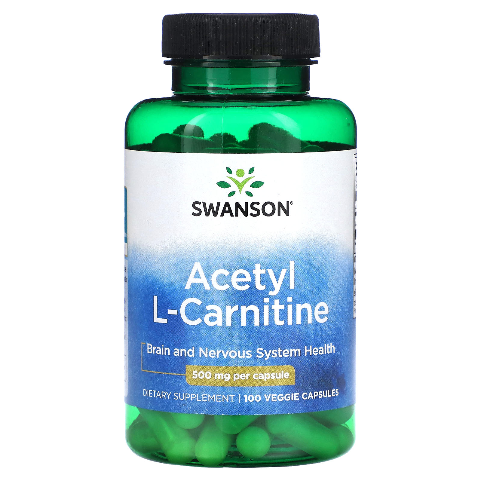 Swanson, Acetyl LCarnitine, 500 mg, 100 Veggie Capsules