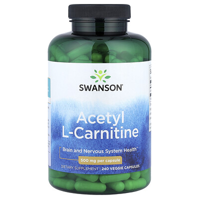 Swanson Vitamins, Acetil L-carnitina, 500 mg, 240 cápsulas vegetales