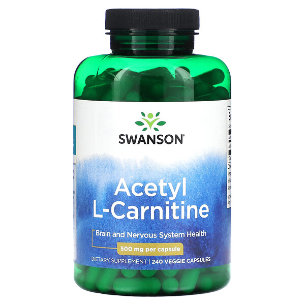 Swanson, Acetyl LCarnitine, 500 mg, 240 Veggie Capsules