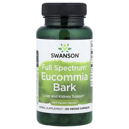 Swanson Vitamins, Full Spectrum® Eucommia Bark, 400 mg, 60 Veggie Capsules
