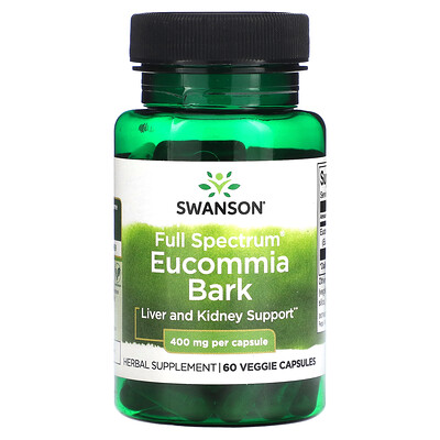 Swanson  Full Spectrum Eucommia Bark  400 mg   60 Veggie Capsules