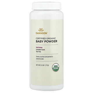 Swanson Vitamins, Pó para Bebês Certificado Orgânico, Lavanda, 71 g (2,5 oz)