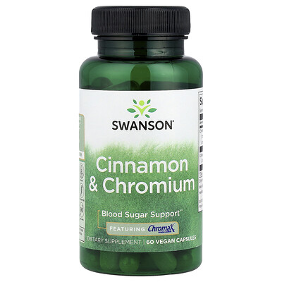 Swanson Vitamins, Canela y cromo, 60 cápsulas veganas