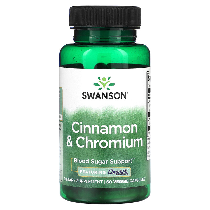 Swanson, Cinnamon & Chromium, 60 Veggie Capsules