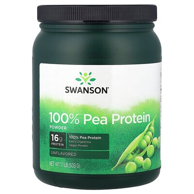 Product Image for Swanson, 100% Pea Protein Powder, Unflavored, 1.1 lb (503 g)