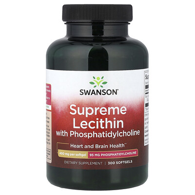 Swanson Vitamins, Lecitina suprema con fosfatidilcolina, 300 cápsulas blandas