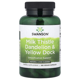 Swanson Vitamins, Milk Thistle Dandelion & Yellow Dock, 120 Vegan Capsules