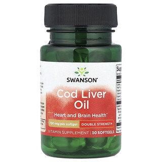 Swanson Vitamins, Масло от черен дроб на треска, 30 меки капсули
