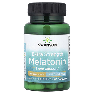 Swanson Vitamins, Melatonin, 5 mg, 60 kapsler