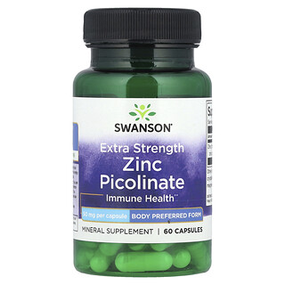 Swanson Vitamins, Picolinato de zinc, 50 mg, 60 cápsulas