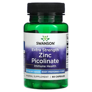 Swanson, Пиколинат цинка повышенной силы действия, 50 мг, 60 капсул