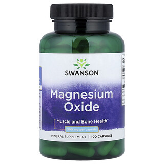 Swanson Vitamins, Óxido de magnesio, 500 mg, 100 cápsulas