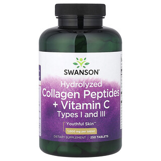Swanson Vitamins, Hydrolyzed Collagen Peptides + Vitamin C, 250 Tablets