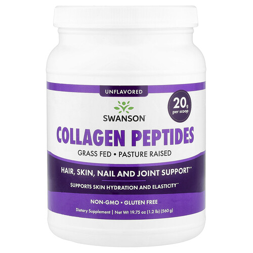 Swanson Vitamins Collagen Peptides, Unflavored, 19.75 oz (560 g)