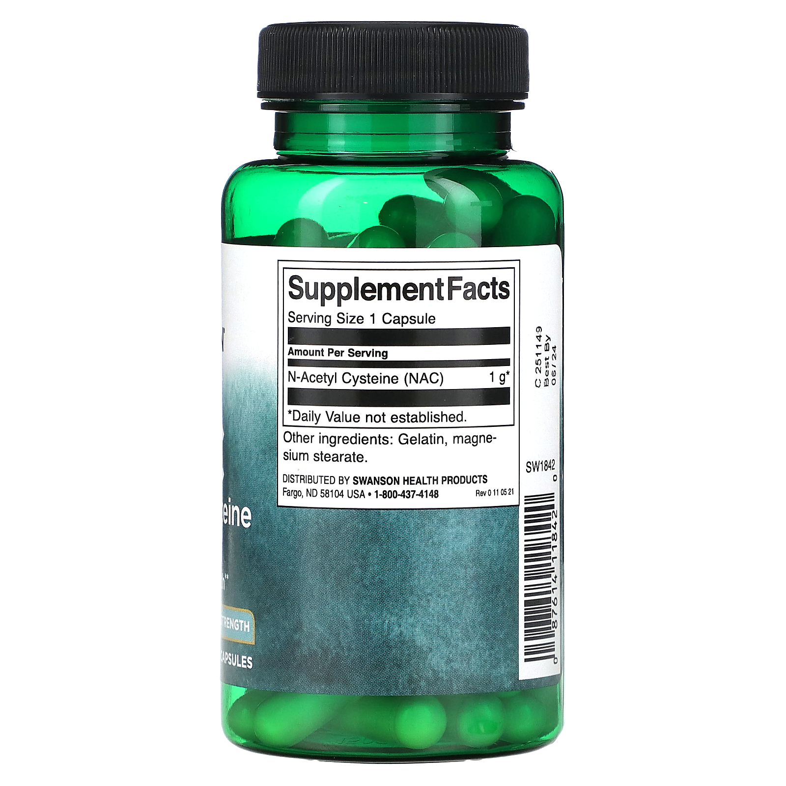 Swanson, NAC NAcetyl Cysteine, 1,000 mg, 60 Capsules