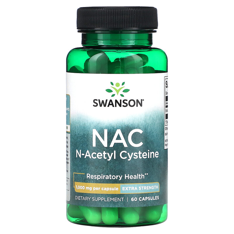 Swanson, NAC NAcetyl Cysteine, 1,000 mg, 60 Capsules