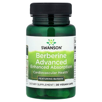 Swanson Vitamins, Berberina avanzada de absorción mejorada, 30 cápsulas veganas (550 mg por cápsula)