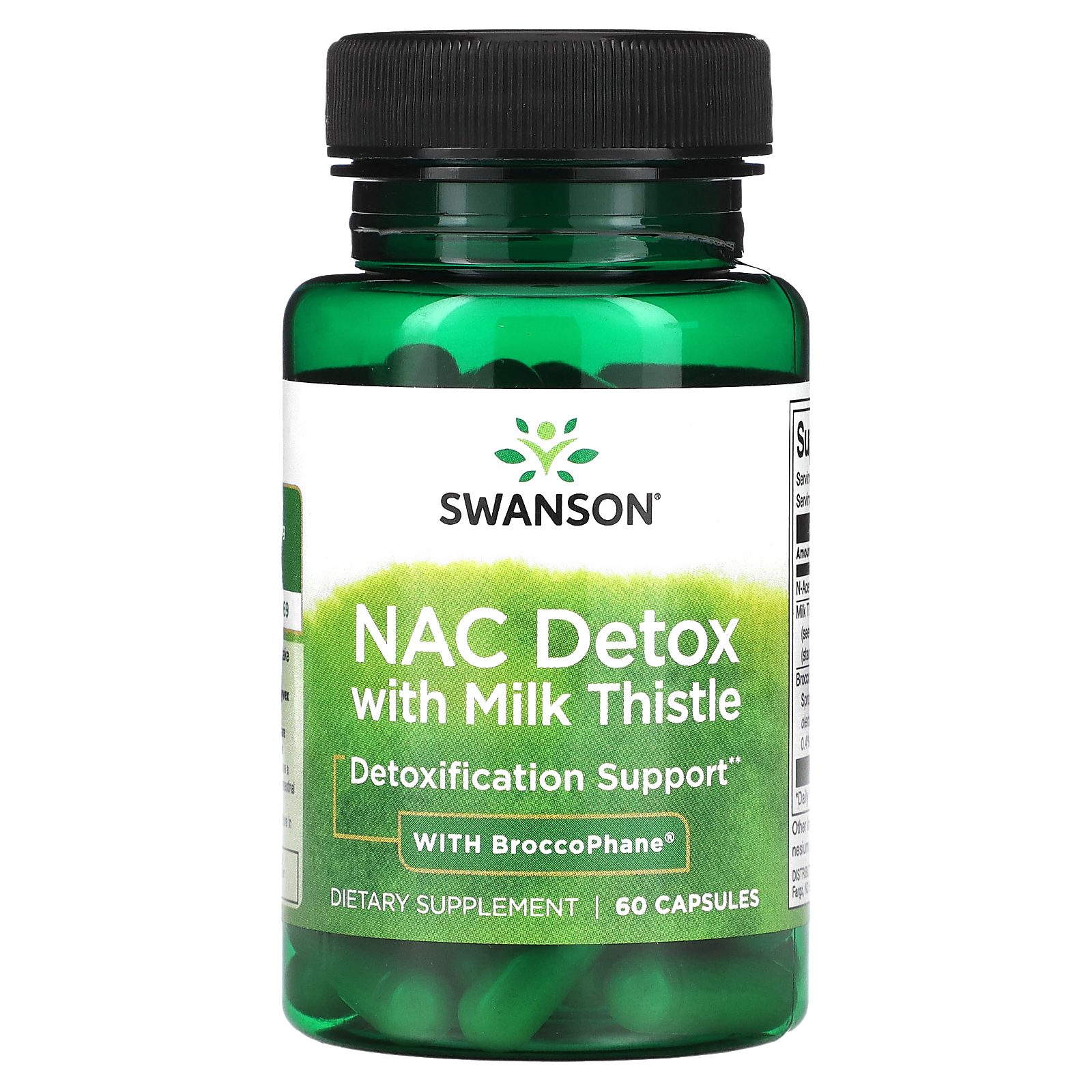 Swanson, NAC Detox con cardo mariano con BroccoPhane`` 60 cápsulas