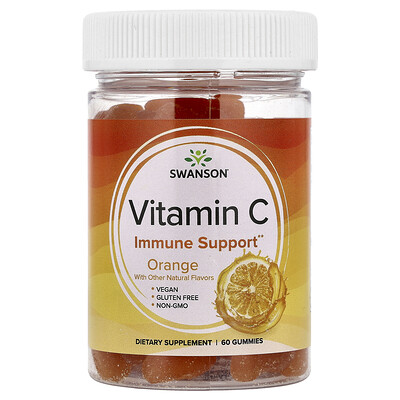 Swanson Vitamins, Gomitas con vitamina C, Naranja, 60 gomitas