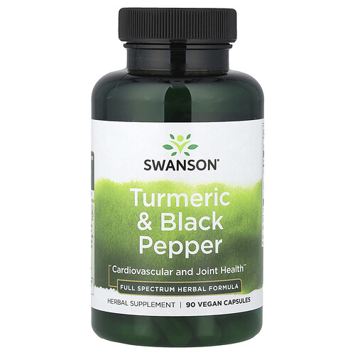 Swanson Vitamins, Turmeric & Black Pepper, 90 Vegan Capsule