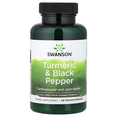 Product Image for Swanson, Turmeric & Black Pepper, 90 Vegan Capsule