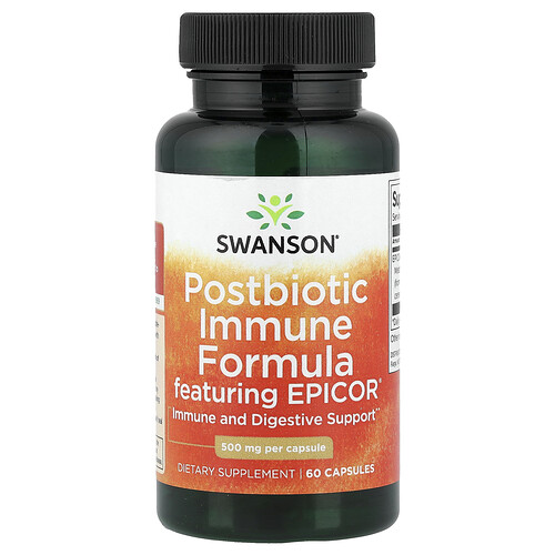Swanson Vitamins, Postbiotic Immune Formula With Epicor®, postbiotische Immunformel mit Epicor®, 500 mg, 60 Kapseln
