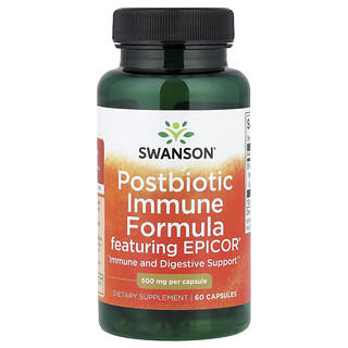 سوانسون فيتامينز‏, تركيبة Postbiotic للمناعة مع Epicor® ، 500 ملجم ، 60 كبسولة