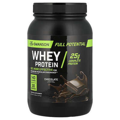 Swanson Vitamins, Proteína de suero de leche con todo el potencial, Chocolate, 1125 g (2,5 lb)