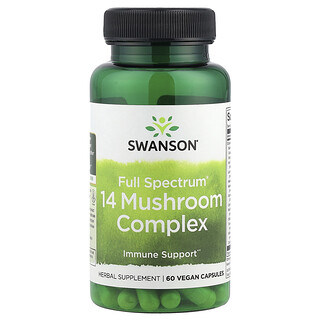 Swanson Vitamins, Full Spectrum®, Complexo de 14 Cogumelos, 60 Cápsulas Veganas