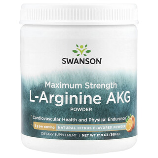 Swanson Vitamins, 特强型 L-精氨酸 AKG 粉末，天然柑橘味，5 克，12.9 盎司（368 克）