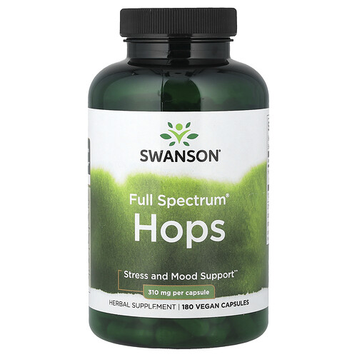 Swanson Vitamins Full Spectrum® Hops, 180 Vegan Capsules (310 mg per Capsule)