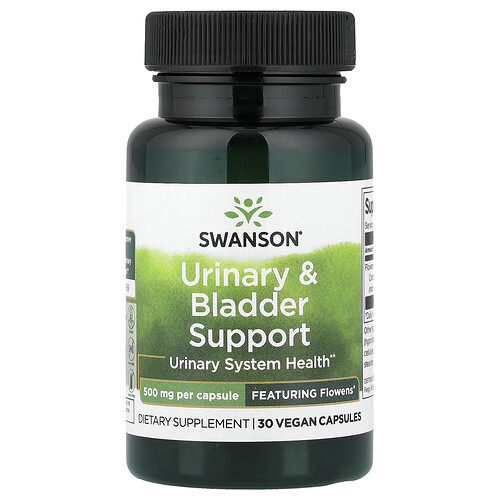 Swanson Vitamins, Urinary & Bladder Support, Unterstützung von Harnwegen und Blasen, 500 mg, 30 vegane Kapseln
