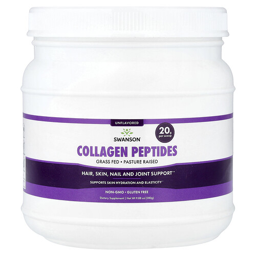 Swanson Vitamins Collagen Peptides, Unflavored, 9.88 oz (280 g)