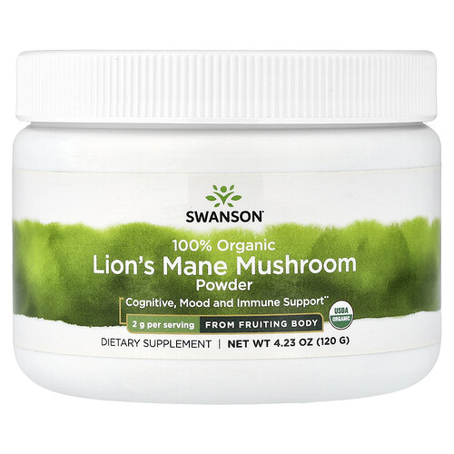 Swanson Vitamins, 100% økologisk løvemankesvampepulver, 120 g