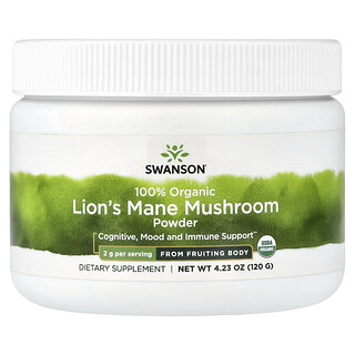 Swanson Vitamins, 100% organski prah od gljiva Lavlje grive, 120 g