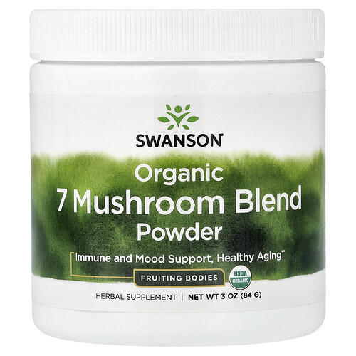 Swanson Vitamins Organic 7 Mushroom Blend Powder, 3 oz (84 g)