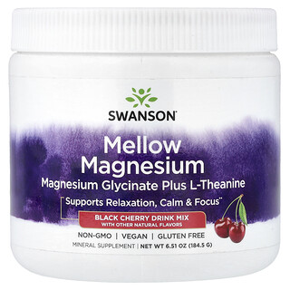 Swanson Vitamins, Mélange à boire doux au magnésium, Cerise noire, 184,5 g