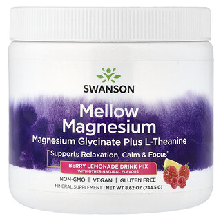 Swanson Vitamins, Mélange à boire moelleux au magnésium, Limonade fruits des bois, 244,5 g