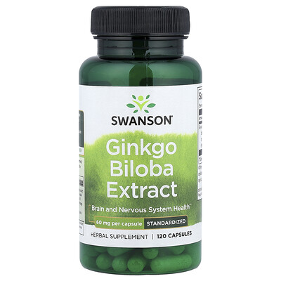 Swanson, Ginkgo Biloba Extract, 60 mg, 120 Capsules