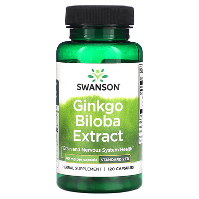 Swanson Ginkgo Biloba Extract 60 mg 120 Capsules