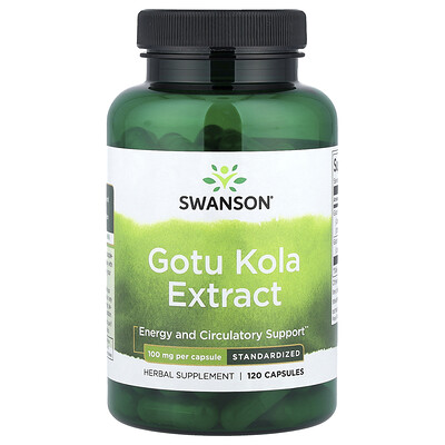 Swanson Vitamins, Extracto de gotu kola, Estandarizado, 100 mg, 120 cápsulas