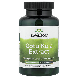Swanson Vitamins, Gotu Kola-extract, gestandaardiseerd, 100 mg, 120 capsules