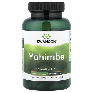 Swanson Vitamins, Yohimbe, Standardized, 500 mg, 120 Capsules