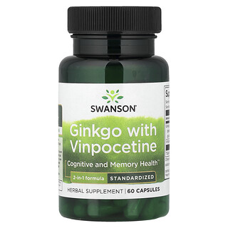 Swanson Vitamins, Ginkgo with Vinpocetine, 60 Capsules