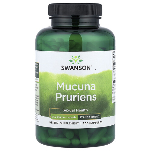 Swanson Vitamins Mucuna Pruriens, Standardized, 350 mg, 200 Capsules