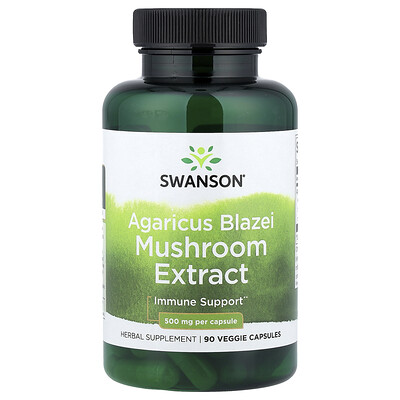 Swanson Vitamins, Extracto de hongo Agaricus blazei, 500 mg, 90 cápsulas vegetales