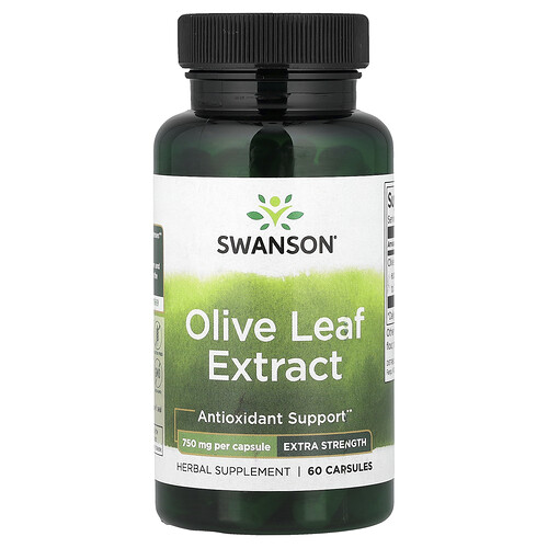 Swanson Vitamins, Olive Leaf Extract, Olivenblattextrakt, 750 mg, 60 Kapseln