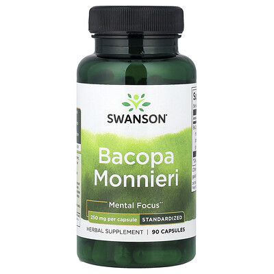 Swanson Vitamins, Bacopa monnieri, 250 mg, 90 cápsulas