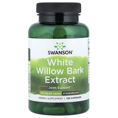 Swanson, Extracto de corteza de sauce blanco, Estandarizado, 500 mg, 120 cápsulas